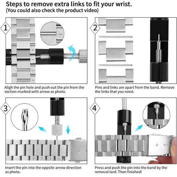 NIB Fitbit Stainless Steel Band Compatible for Fitbit sense & Versa 2,3,4 models - Picture 6 of 6